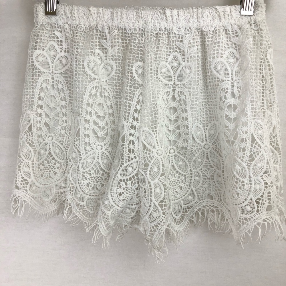 Papaya Delicate Eyelash Lace Overlay Shorts